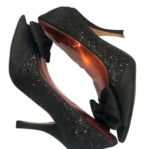 Nina Melia Dress Pumps, Women's Size 8.5 M, Black Peep Toe new